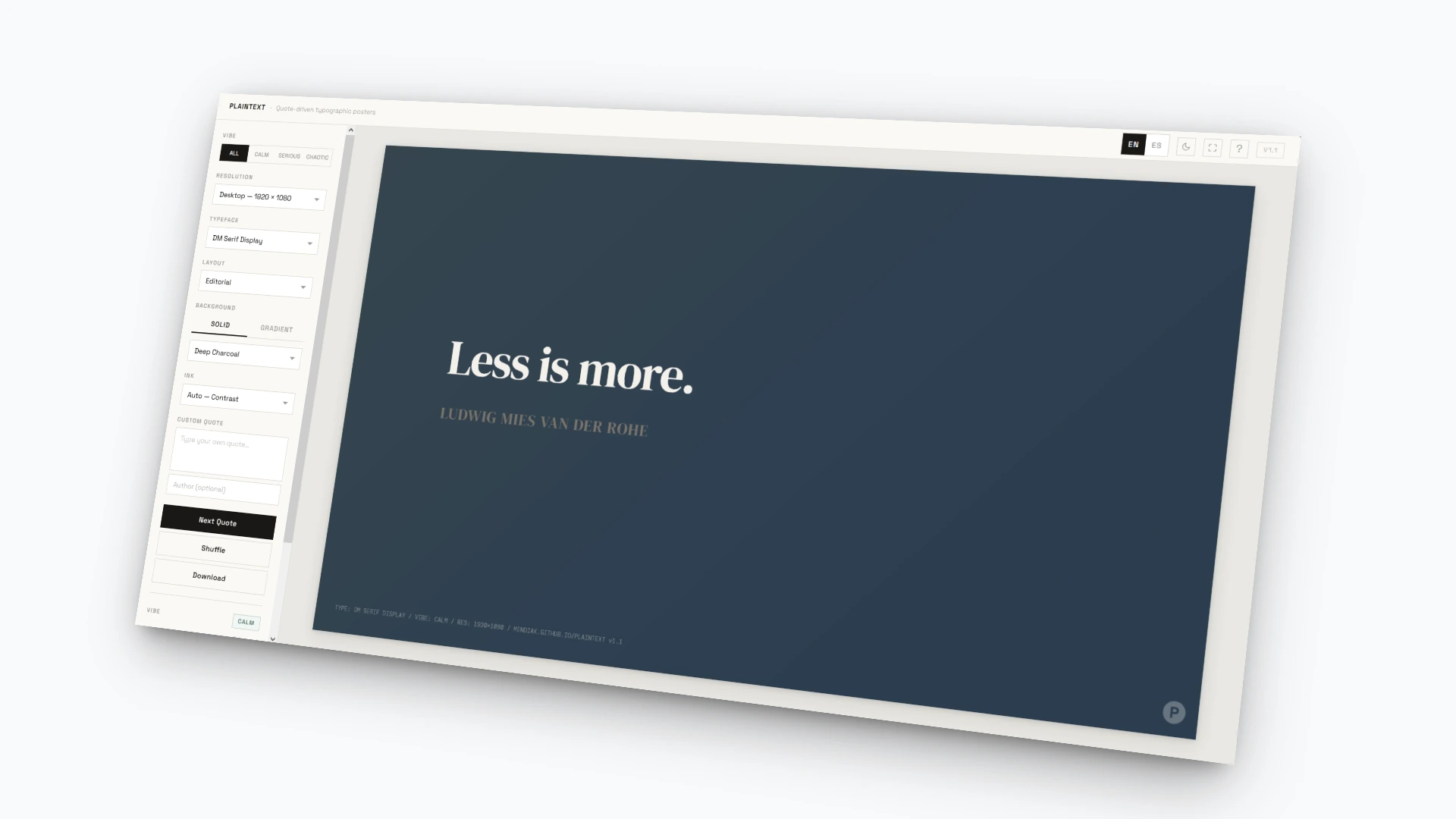 Plaintext - Typography-driven wallpaper generator with Swiss design layouts